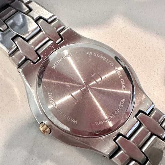 Whittnauer Mens Two Tone Swiss Watch-Sapphire Crystal, Stainless Steel Case-35mm - Picture 6 of 14